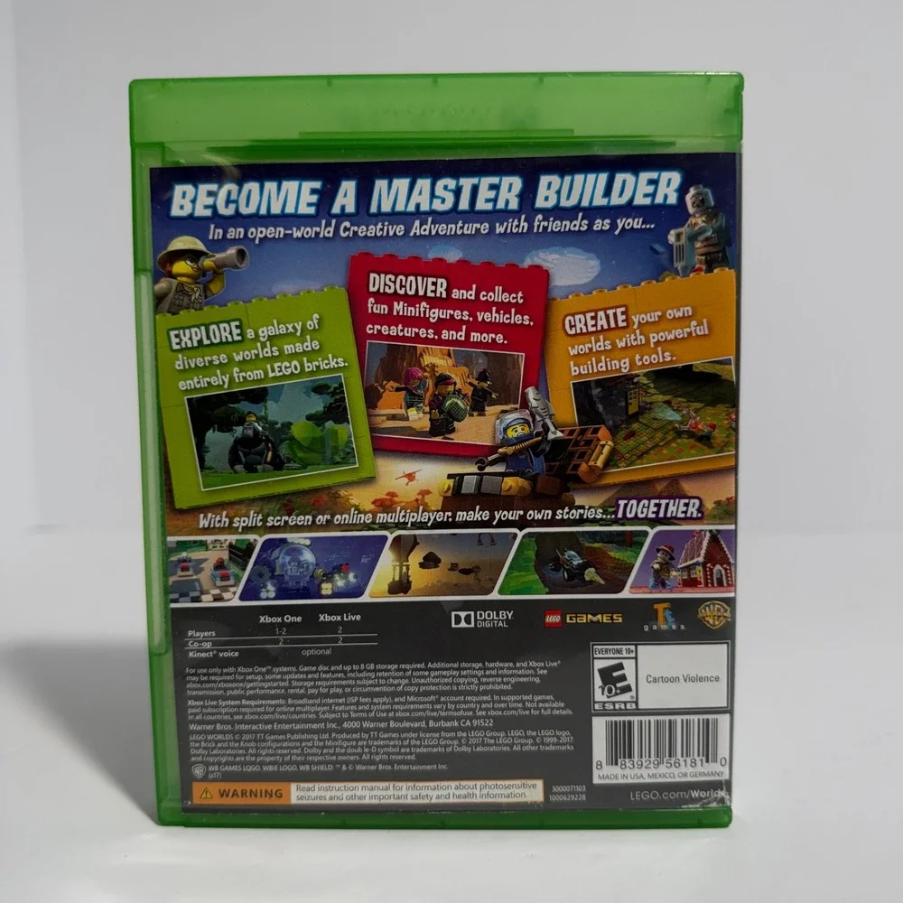Lego Worlds Xbox One Video Game Physical Disc Warner Bros TT Games